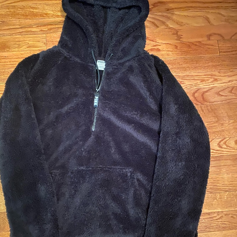 Victoria’s Secret pink hooded teddy half zip